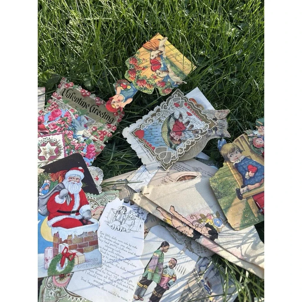 Vintage Antique Letters Valentines Postcards Mail - 1900s-1940s - LETTERS BUNDLE